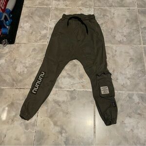 NUNUNU Kids Twill Cargo Joggers Pants Olive Green SZ 8-9